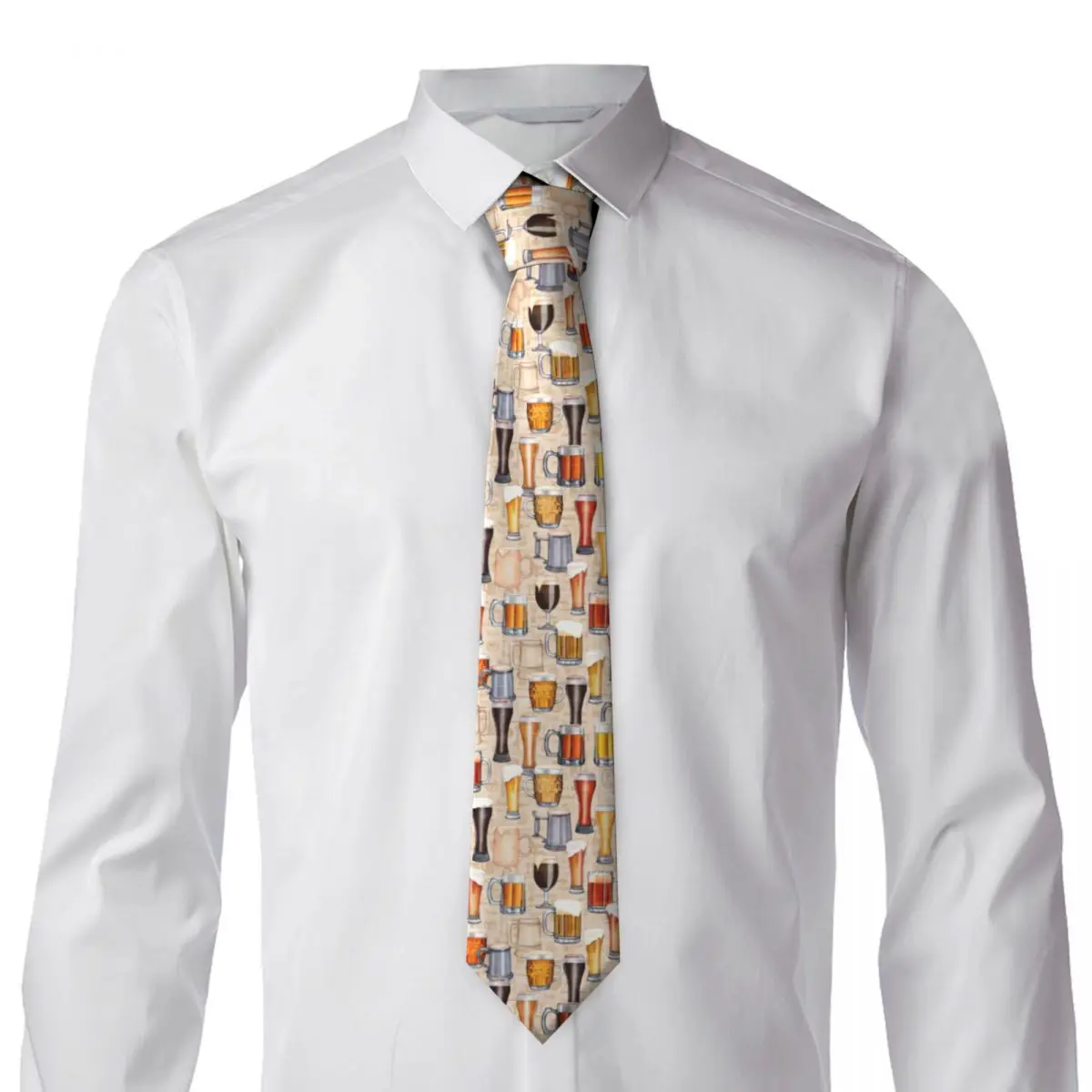 Beer Glasses Tie Fashion Wedding Neck Ties Men Novelty Casual Necktie Accessories Quality Custom DIY Collar Tie