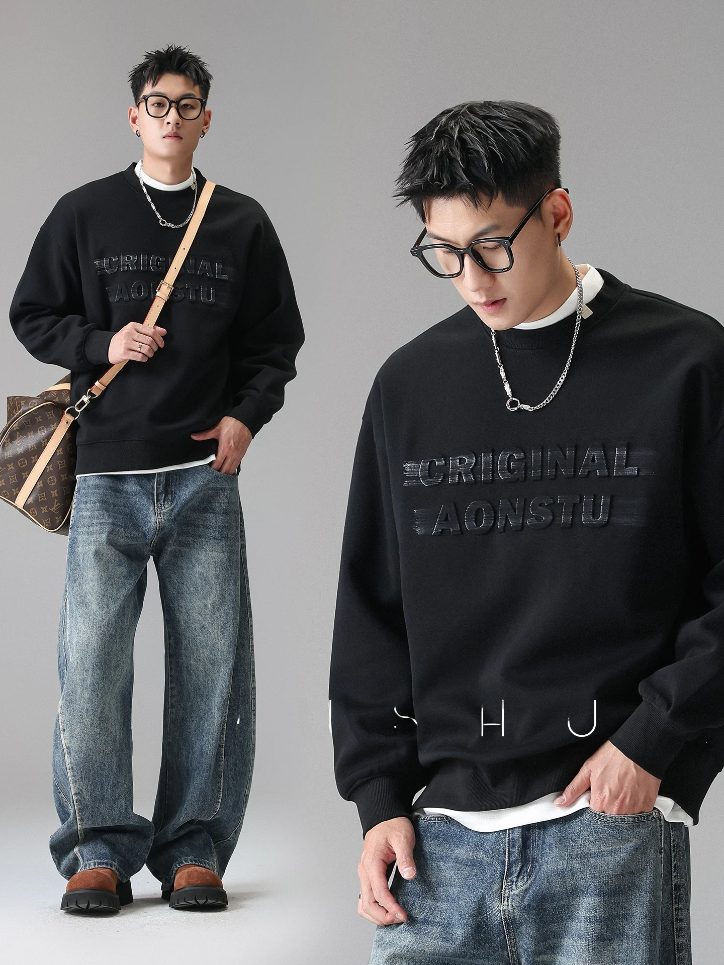 

Американский свитшот оверсайз с круглым вырезом, свободного кроя, удобный, из смесового хлопка и полиэстера, высокое качество, стальной штамп D...