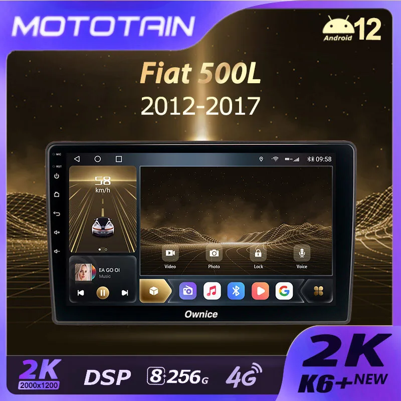 자동차 라디오 내비게이션 멀티미디어 플레이어, K6 + 2K 스크린, 피아트 두카토 3, 푸조 복서 2, 시트로엥 점퍼 2, GPS, 안드로이드 12