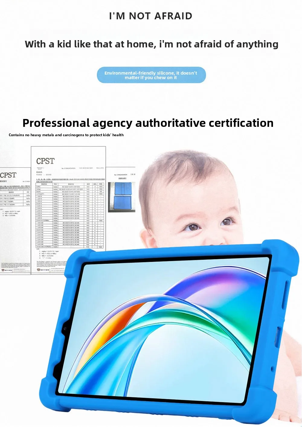 Hülle für Honor Pad X7 2025 8,7 Zoll Silikon Stoßfeste Standhülle Kinderfreundlicher Fallschutz – Detail 4