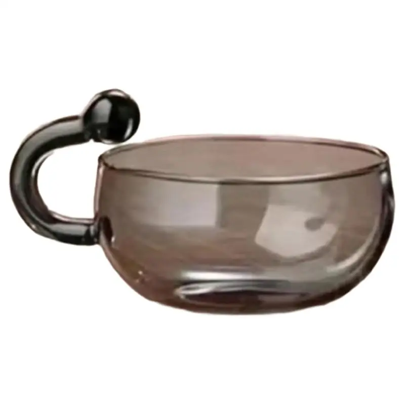 ABMI-High Aesthetic Glass Rat Tail Teapot In Nordic Style, Gray Coffee Cup, Heat-Resistant Household Use,