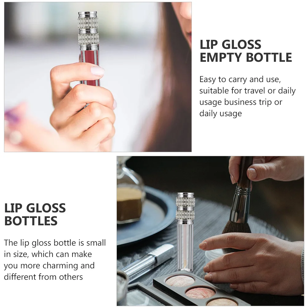 

5Pcs Lip Gloss Bottles Durable Compact Refillable Containers Portable Travel DIY Lipstick Supplies Lip Gloss Bottles