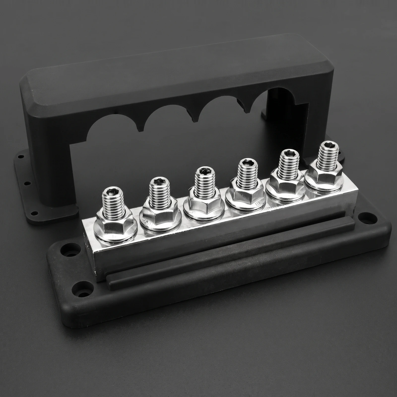 Bus Bar with Cover Heavy-Duty Power Distribution Block with Cover Power Distribution Block Tinned Copper Hardware Brass