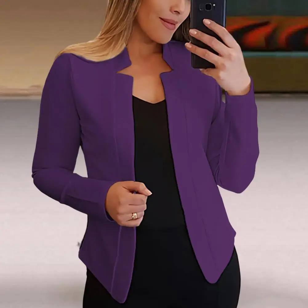 Blazer Chic à Col Cranté pour Femme, Manteau de Printemps, Coupe Cintrée, Point Ouvert, Cardigan, Grande Taille, Style Avocat, Vêtements d'Extérieur, de Déplacement