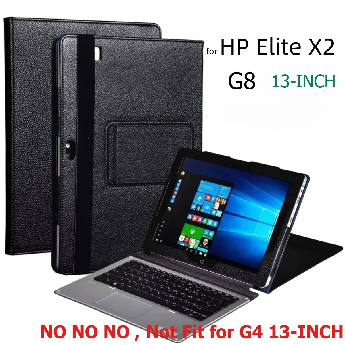 Business Case for HP Elite X2 G8 13 Inch Tablet Cover Lichee Pattern Pu Leather Shockproof Full Cover Protective Shell