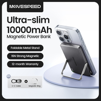 MOVESPEED S10Pro Magnetic Power Bank 10000mAh Wireless Portable External Battery with Stand for MagSafe PowerBank for iPhone 16