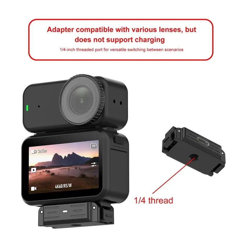 ABDW-For DJI Osmo Nano Compatible Magnetic Quick-Release Charging Adapter Base With 1/4 Inch Screw Hole Camera Mount Accessories
