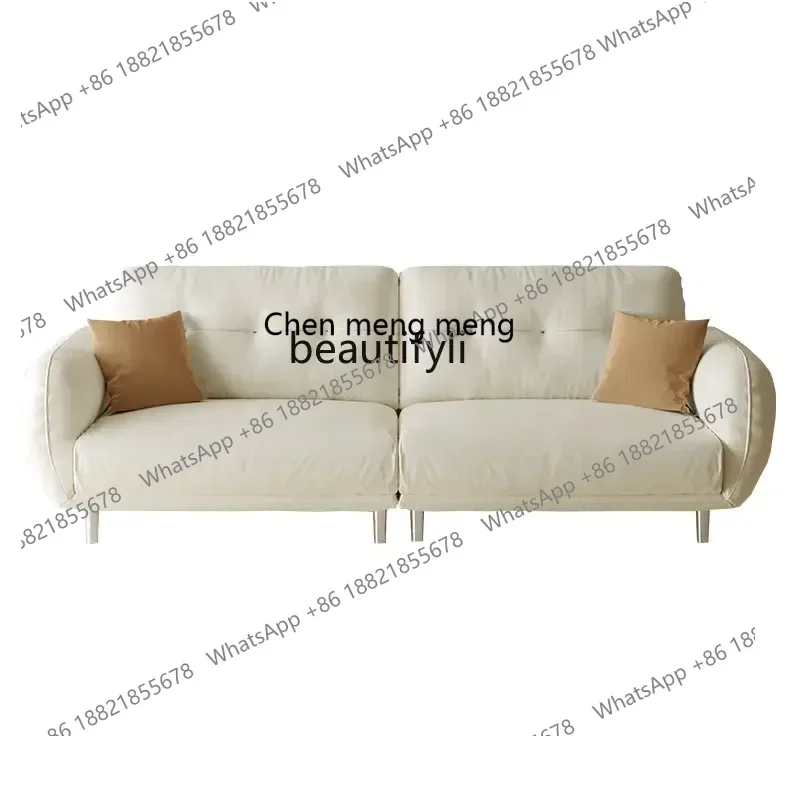 D178 Y yj Nordic Cream Style Modern Minimalist Sofa Light Luxury Technology Fabric Sofa Combination Straight Row