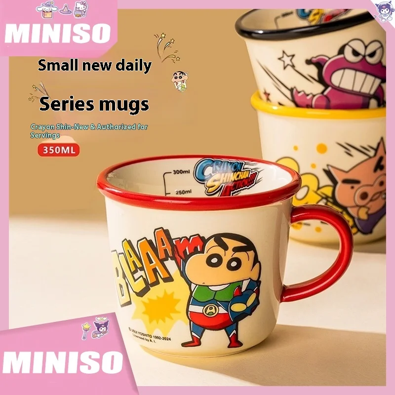 2025 New Cartoon Crayon Shin chan 350ml Ceramic Mug for Girls and Children Water Cup Home Breakfast Cup Office Coffee Cup Gift