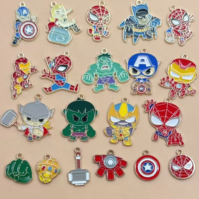 10Pcs Cute Anime Enamel Charms Pendant for Cartoon DIY Earrings Jewelry Make Bracelet Earrings Handmade Accessory