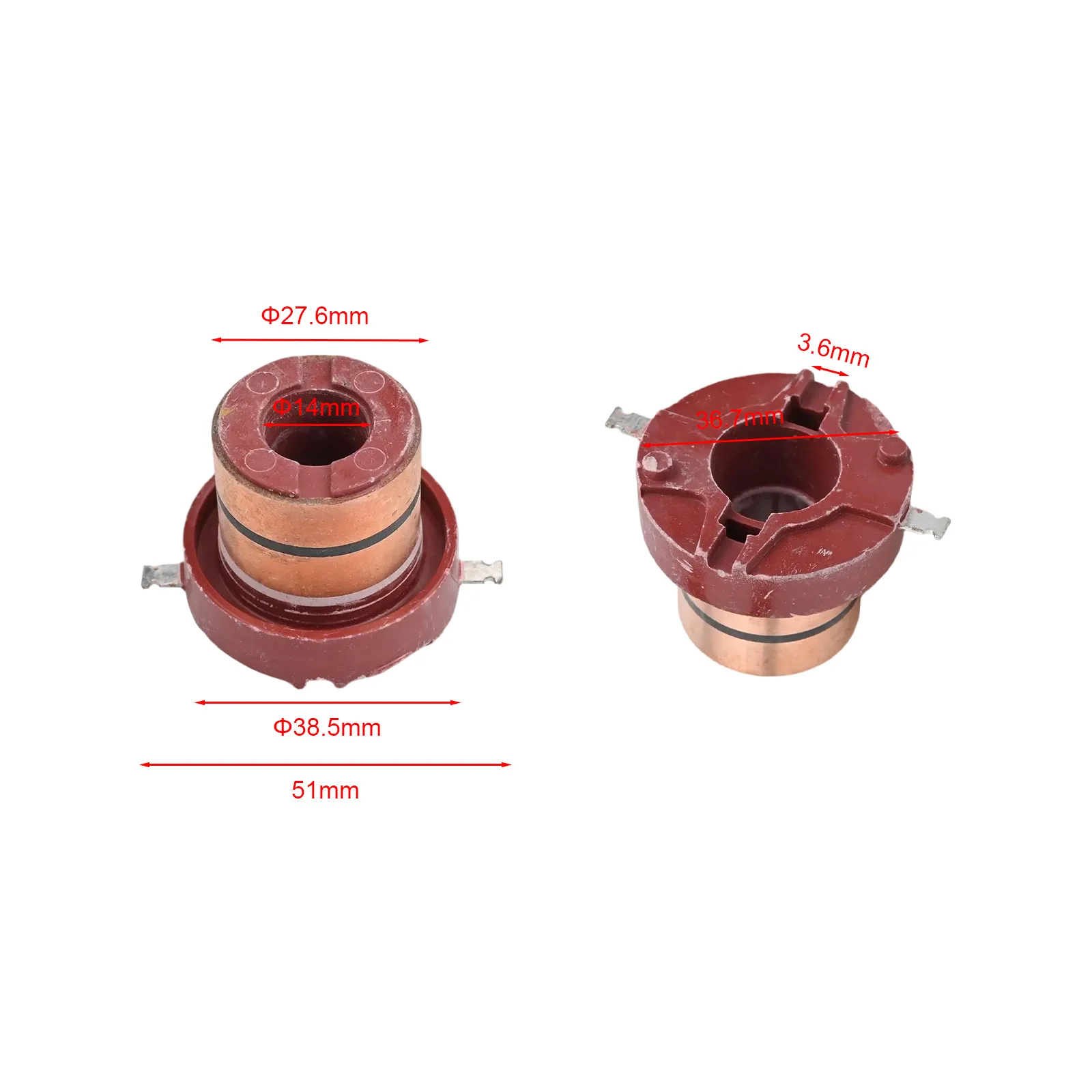 Collecting Ring for Electric Motors 27 6x14x8 5mm Copper Slip Ring with 2 Rings for Enhanced Motor Performance