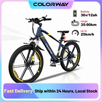 COLORWAY electric Bike for men and women, electric MTT adult, with removable Lithium battery 36V12Ah, 35-90 km range