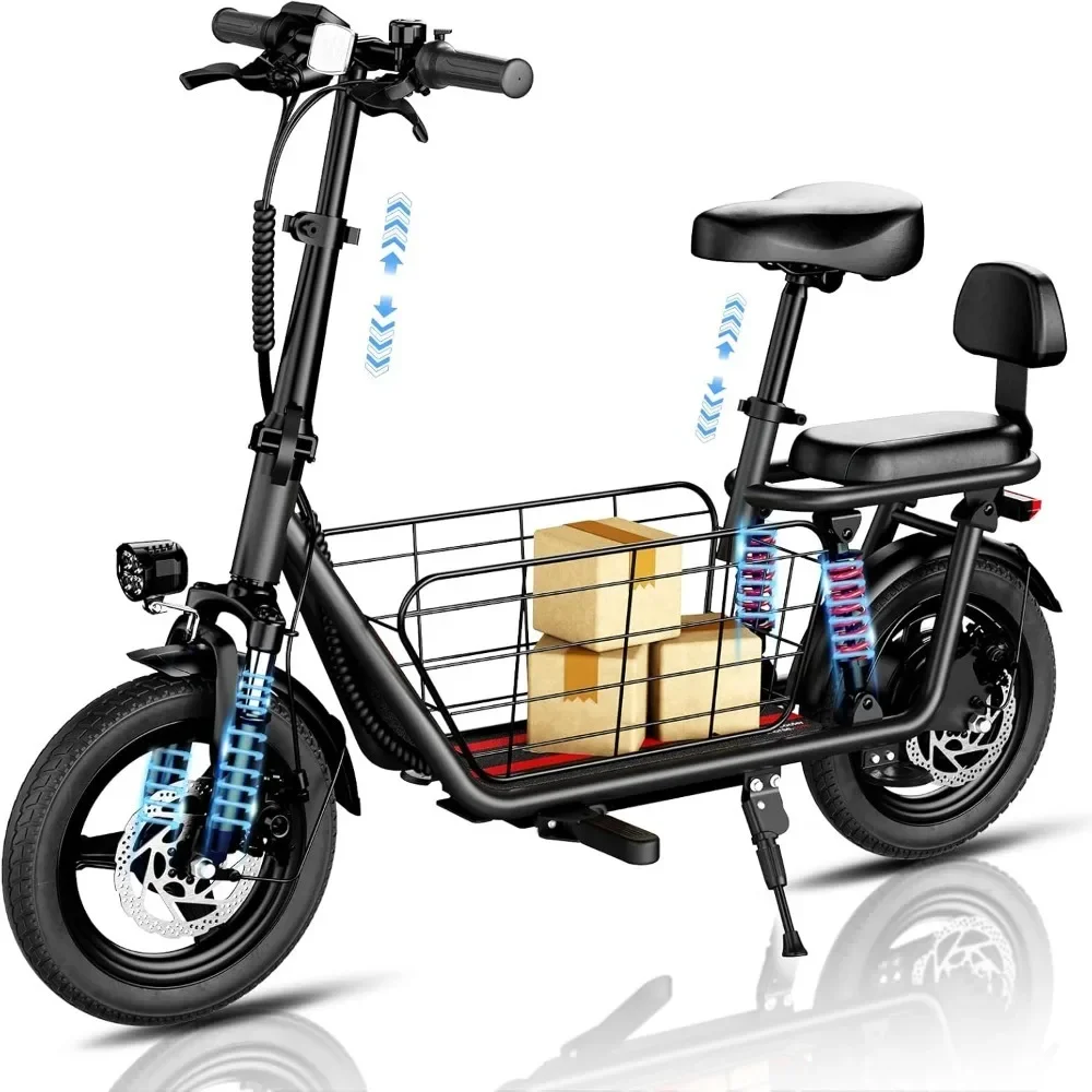 

850W Peak Electric Scooter with Seat, 22MPH & 25 Miles Range, Dual Shock Absorbing, 3 Gear Speed, 14" Pneumatic Tire,