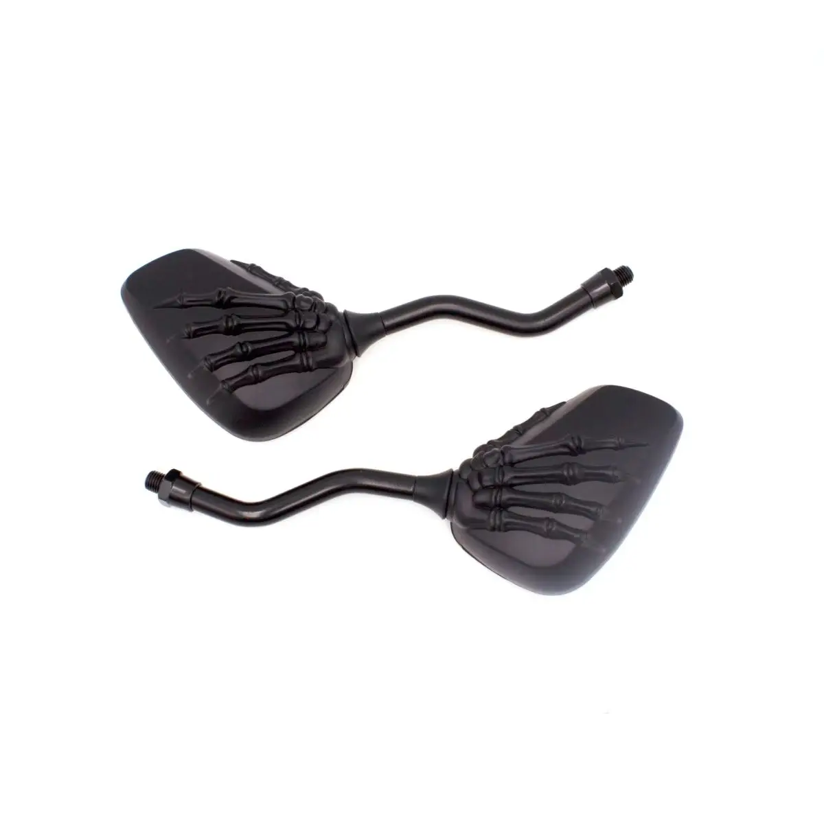Espejo retrovisor de calavera para motocicleta, espejos laterales con perno en sentido horario M10 M8, abrazadera de montaje en