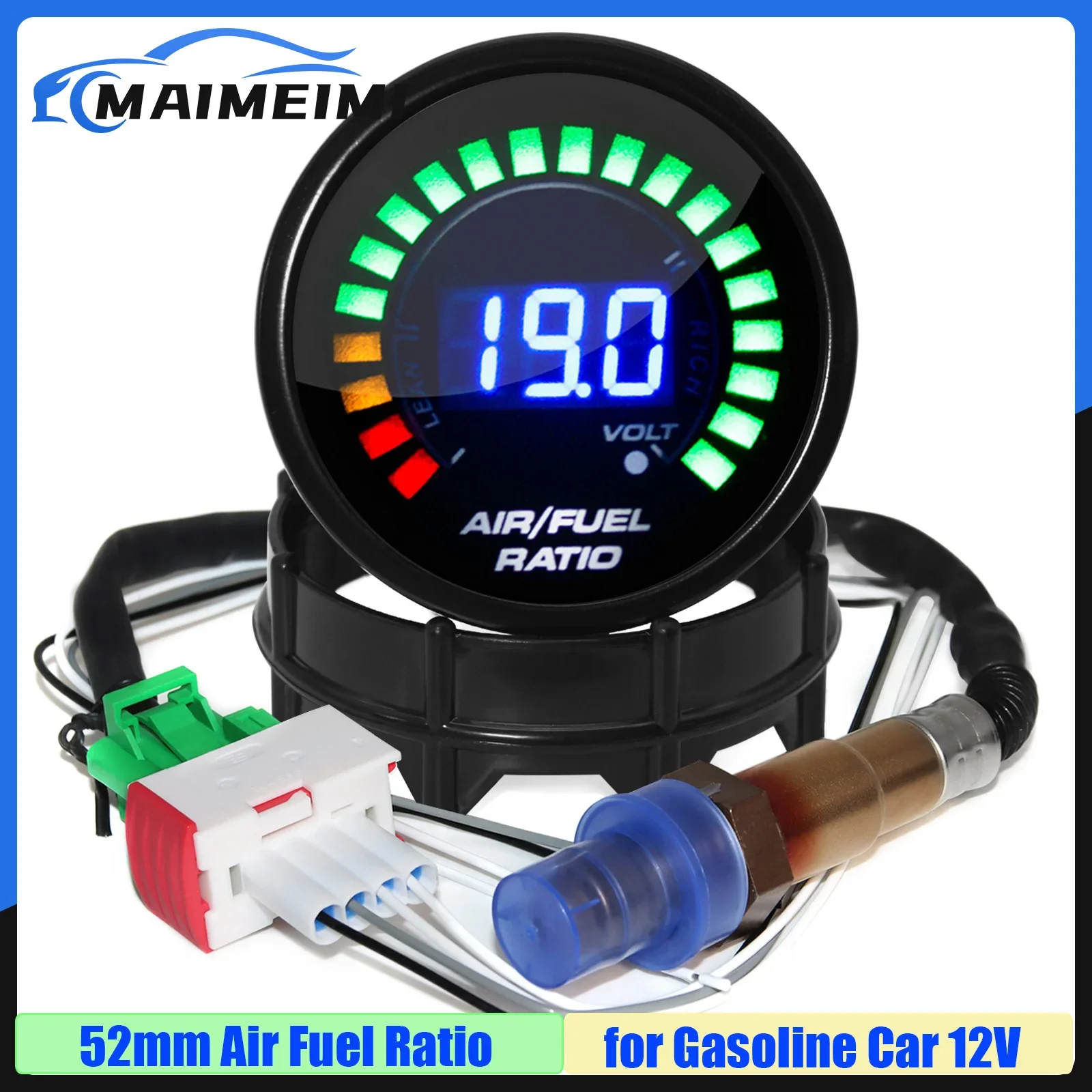 20:1~10:1 Air Fuel Ratio Smoked Digital AFR Meter 2