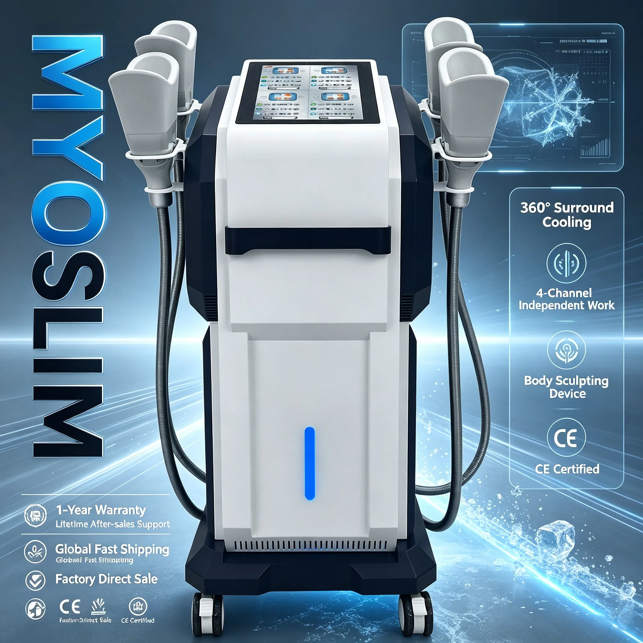 Myoslim New Body Slimming Freezing Fat Reduction Equipment Lose Weight Fast Products skin Care Tightening Burning Beauty Machine