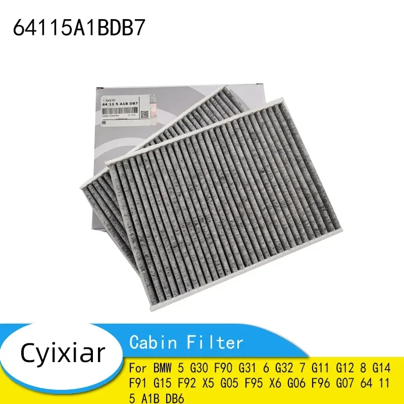 64115A1BDB7 Cabin Filter for BMW 5 G30 F90 G31 6 G32 7 G11 G12 8 G14 F91 G15 F92 X5 G05 F95 X6 G06 F96 G07 64119366403