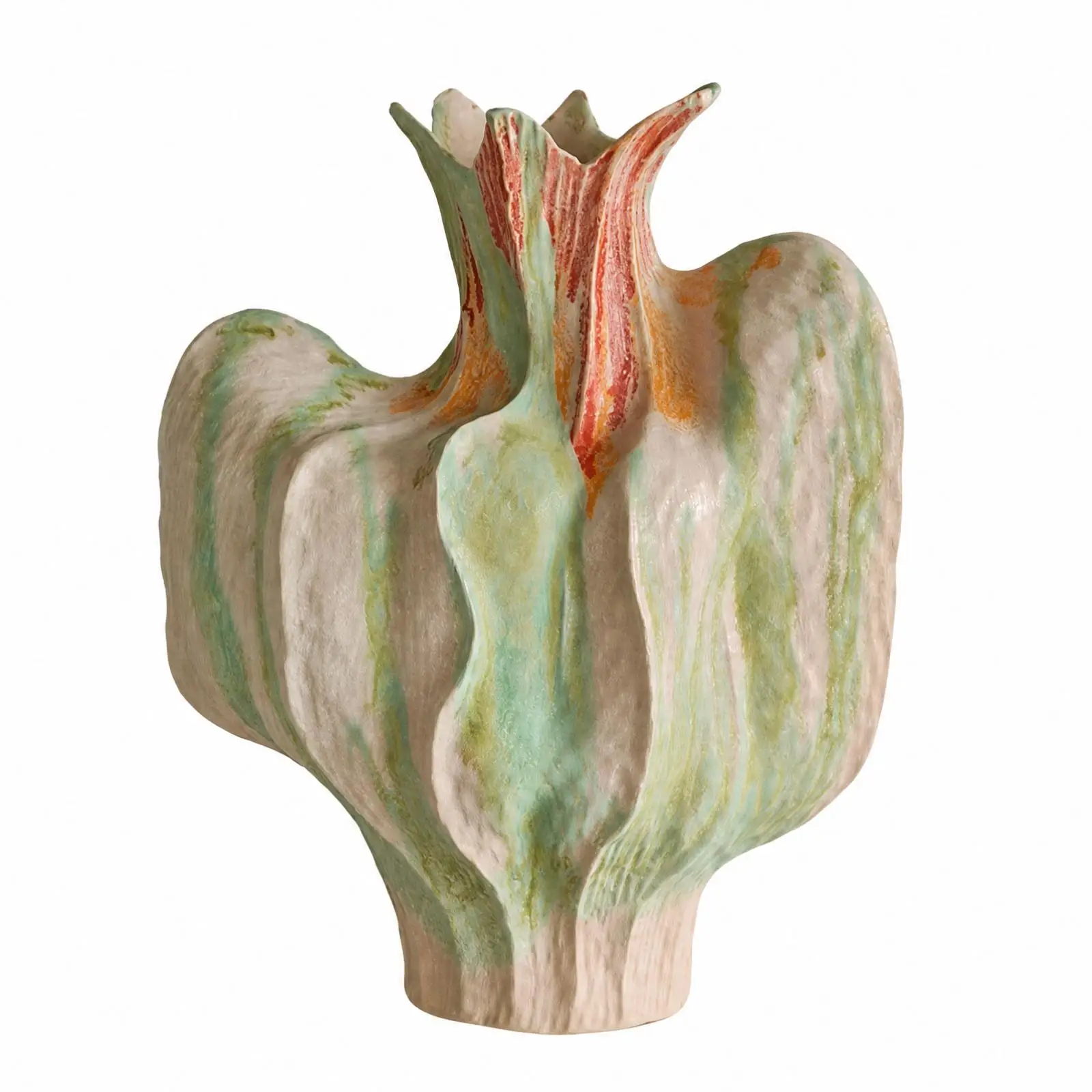 Organic Carved Design Flower Vase for Fresh Flowers Dried Plants As Standalone Artistic Home Decor
