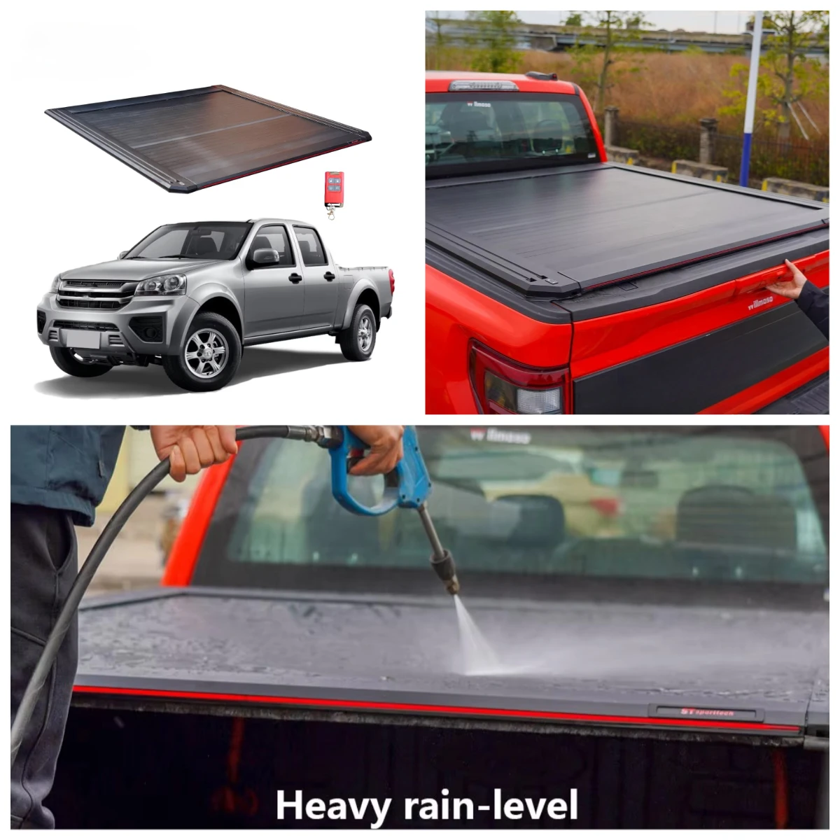Aluminium Electric Retractable Truck Roller Lid Cargo Cover Accessories  Pickup Bed Tonneau Cover for Great Wall Wingle 5/7
