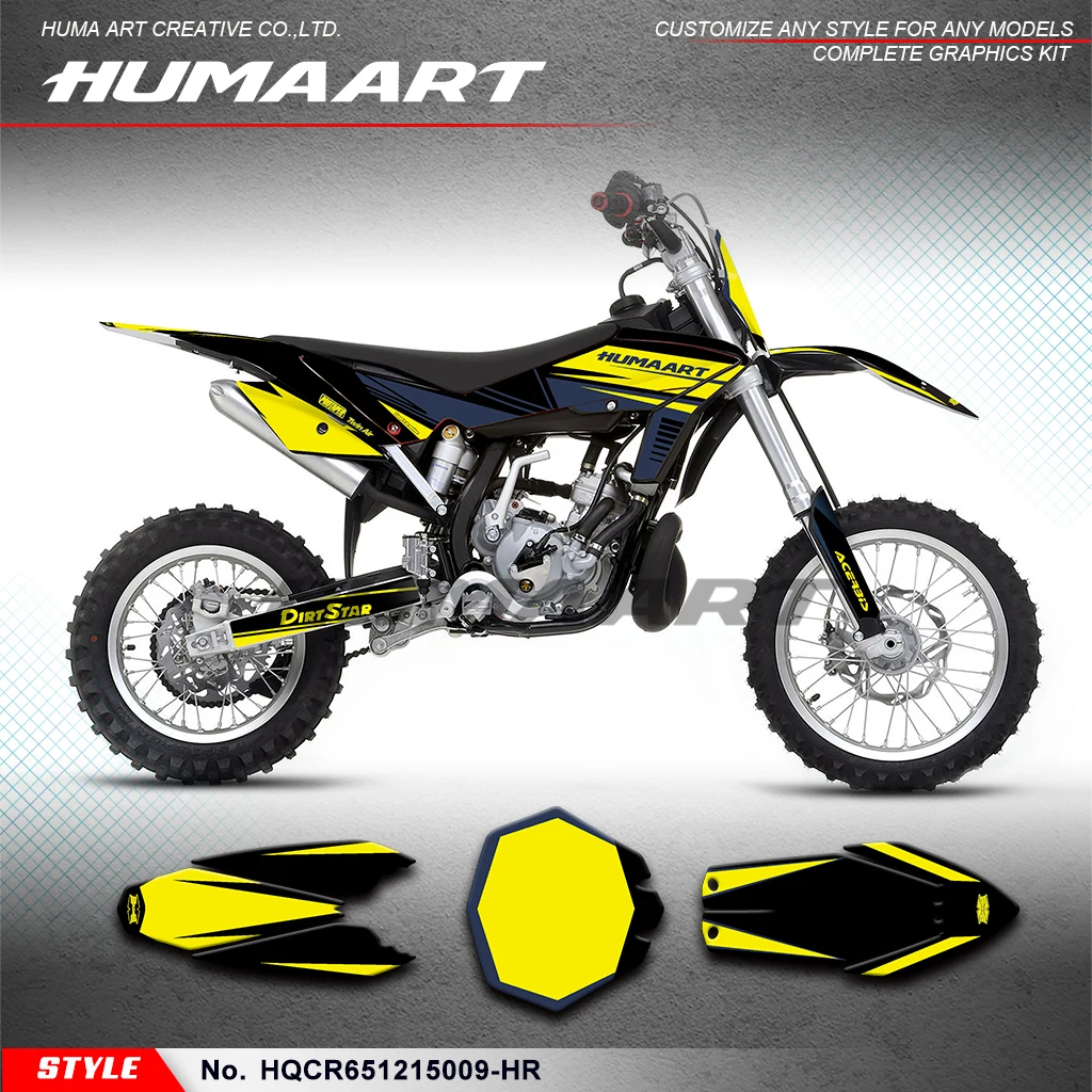 

HUMAART Graphics Kit Sticker Kit for Husqvarna CR65 CR 65 2012 2013 2014 2015 Custom, HQCR651215009-HR