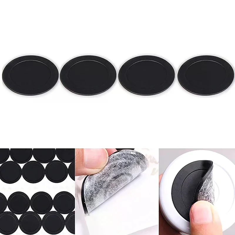 Round Black Rubber Coaster Pad Self Adhesive Cup Bottom Stickers Non-slip Anti-scald Tumbler Cup Protective Pads 4Pcs