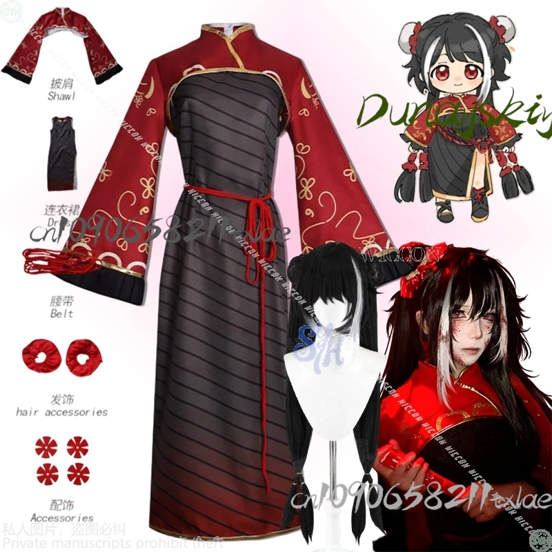 

Jia Xichun 코스프레 Anime Game Limbus Company Kawaii Chinese Styles Qipao Red Cheongsam Retro Lolita Halloween Christmas New Years