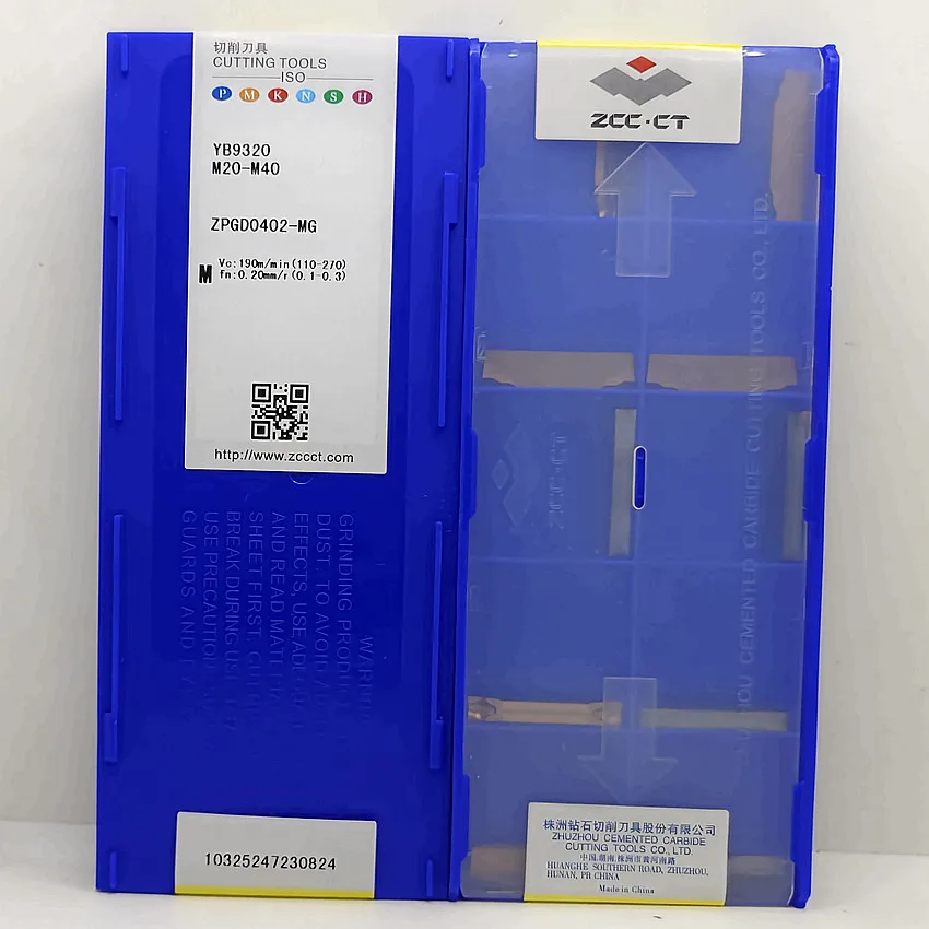 

ZPGD0402-MG YB9320/ZPGD0402-MG YBG302/ZPGD0402-MG YBG202/ZPGD0402-MG YBC251 ZCC.CT CNC carbide inserts Grooving Cut Off tools