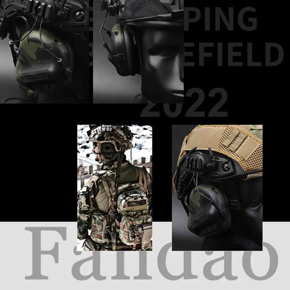 FAST Airsoft Tactical Helmet Set with HD Tactical Headset, Safety Baffle glasses, Flashlight and Signal Light for Shooting Games