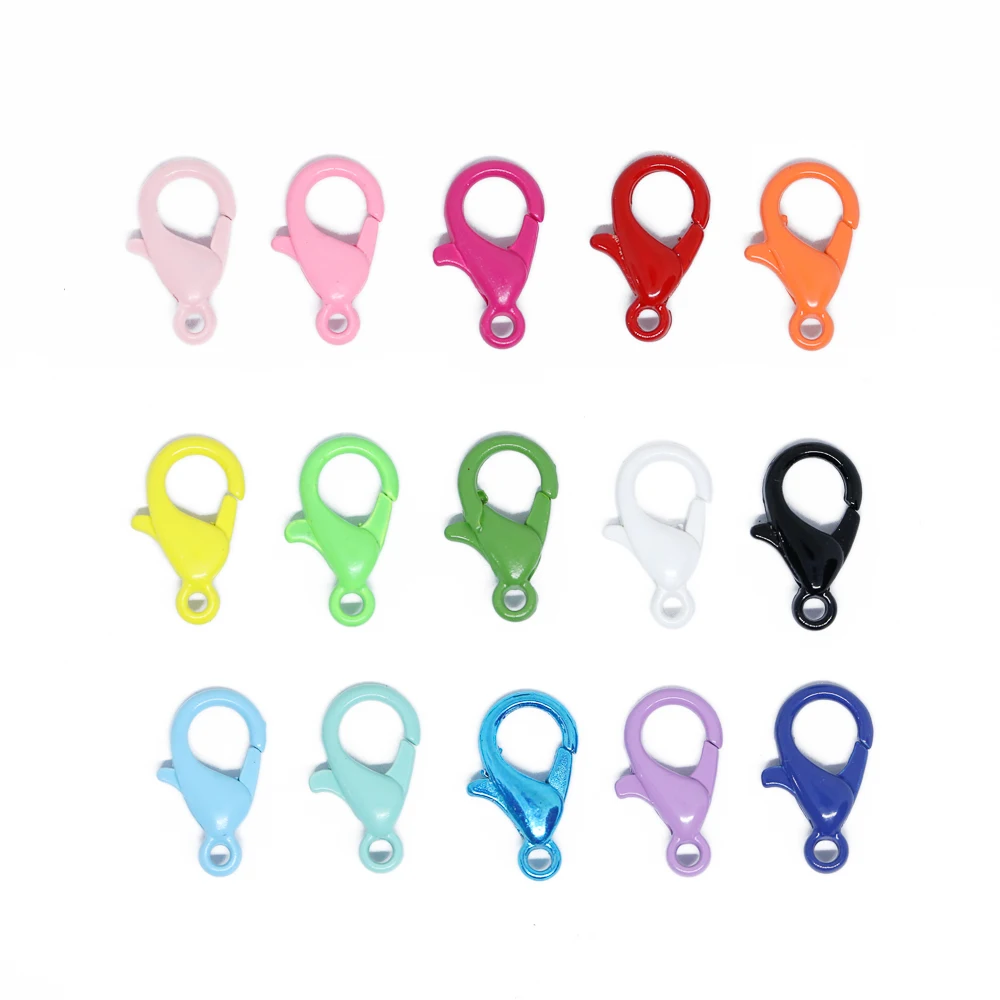 20 قطعة مشبك قفل 12/14/46/21 مللي متر الربيع مشبك قلادة المفاتيح حلية الحرف مشبك DIY بها بنفسك اليدوية مواد المجوهرات