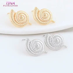 11*16MM 14K Gold Color Plated Brass Snail Stud Earrings High Quality Diy DIY Jewelry Making Finding Accessories