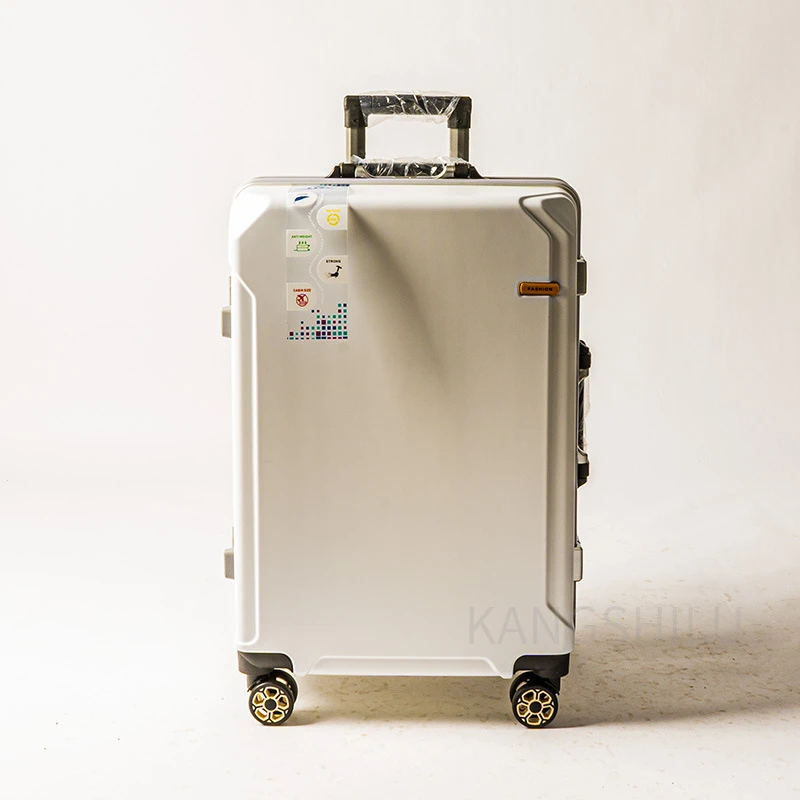 Valise de voyage à roulettes à cadre en aluminium, roue universelle lisse et silencieuse, alliage spatial de grande capacité, nouveau, 20 po, 24 po