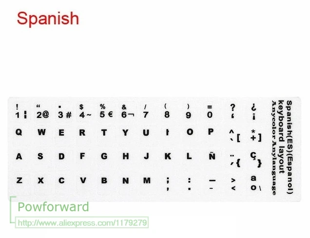 100pcs/lot Spanish Italian Keyboard Stickers PC Keyboard Stickers Computer For laptop desktop 11.6 12 13.3 14 15.6 17.3 inch