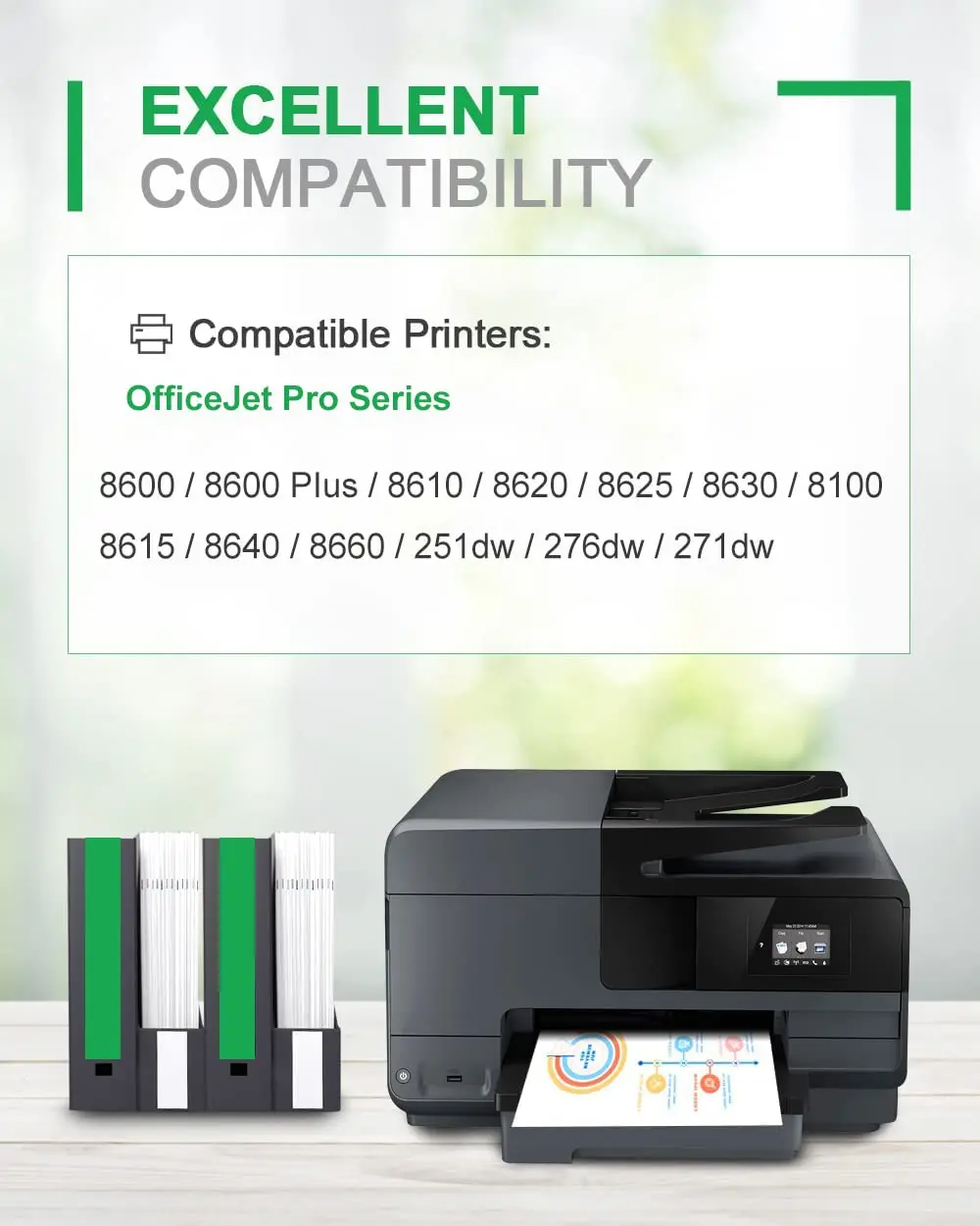 OCBESTJET 950XL 951XL For HP 950 951 Compatible Ink Cartridge For HP Officejet Pro 8100 8600 8610 8620 8630 251dw 276dw Printer