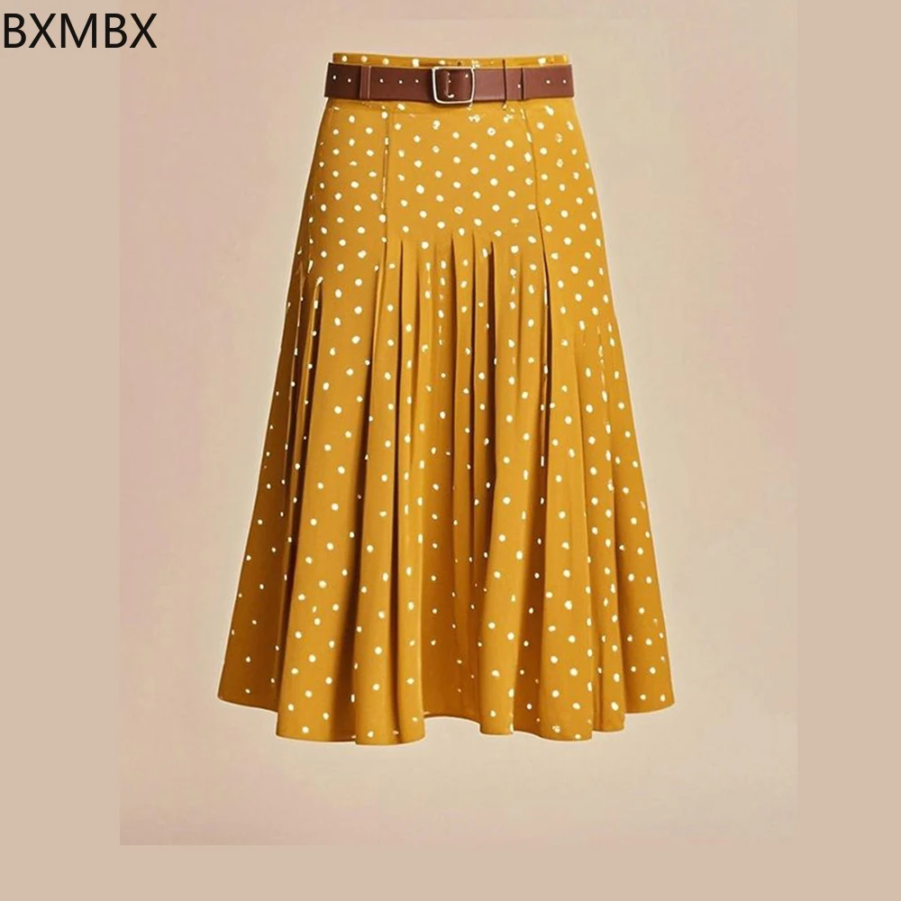 

Black polka dot skirt 2025 summer super beautiful unique beautiful and thin a word niche design versatile skirt