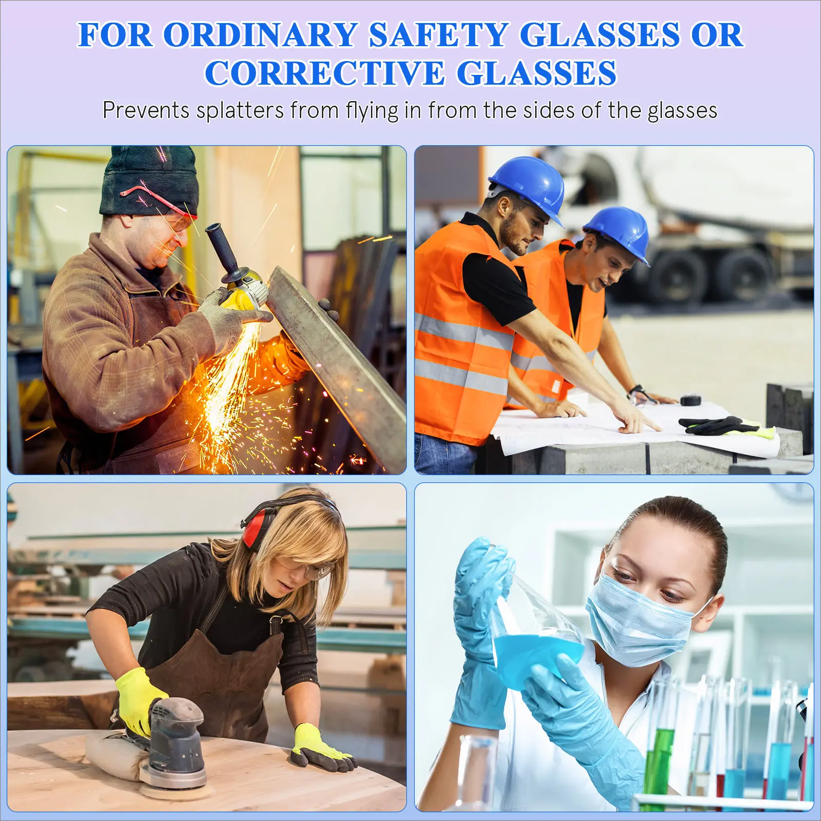 Picture 6: 2Pairs Pc Eye Glasses Side Protector Flexible Comfortable Side Splash Guard for Protective Eyewear Ordinary Glasses Easy Install