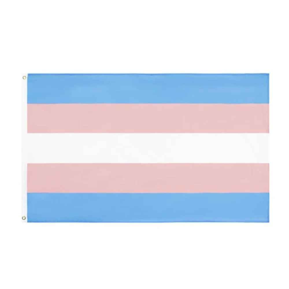 100pcs 3x5 FT Breeze Transgender Flag Pink Blue Rainbow Flags LGBT Pride Banner Flags With Brass Grommets Banderas