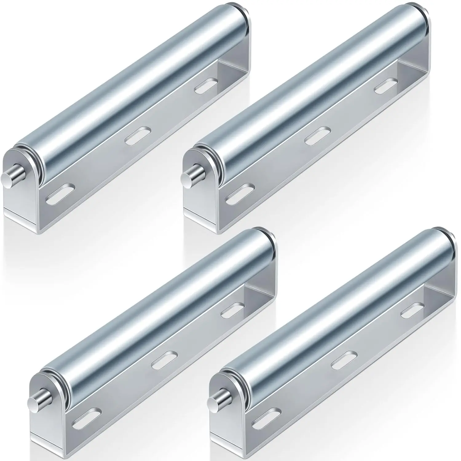 

4 комплекта конвейерных роликов 1,5 дюйма с подставками, 10-дюймовые из оцинкованной стали, простая установка, для поддержки тяжелых грузов в промышленном деревообработке