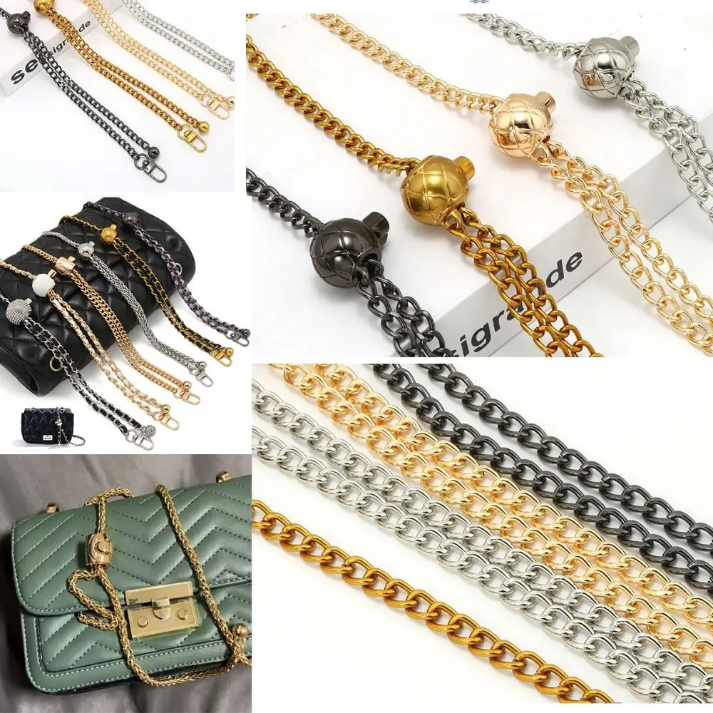 Small Golden Balls Chain High Quality 1.2m Metal Non-fading Adjustable Chain High-end Shoulder Strap Bag Accessories