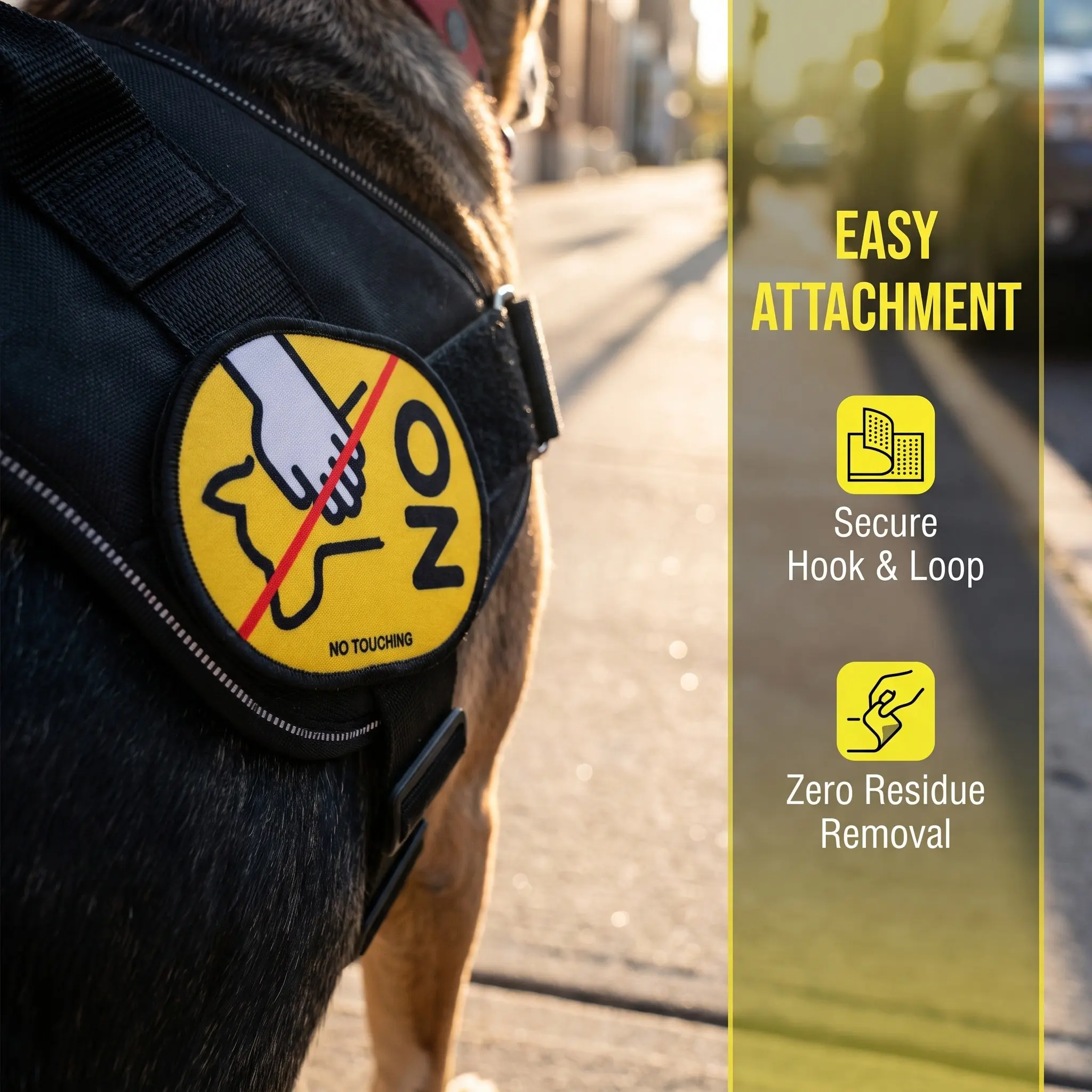 1Set Pet Warning Badge Do Not Touch Leash Sticker Dog Harness Patch Dog Socialization Safety Sign Pet Warning Badge