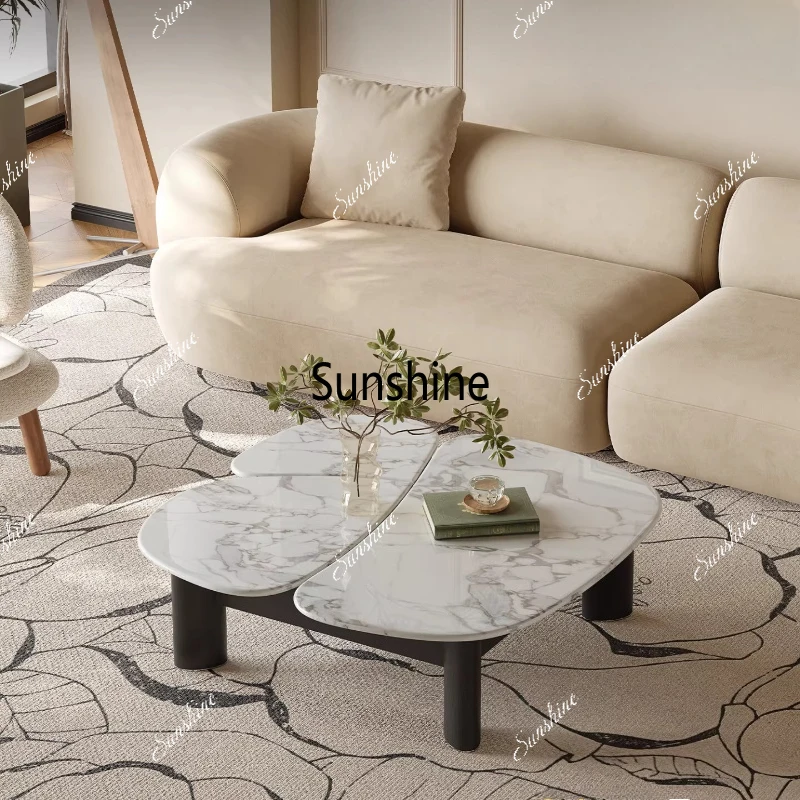 

Italian minimalist special-shaped coffee table high-end living room home marble coffee table