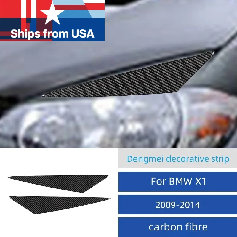 

2pcs Ultra-light Headlight Eyelid Cover Carbon Fiber Car Headlight Eyelid Eyebrow Cover For BMW X1 E84 2009-2014