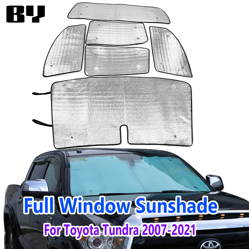 

For Toyota Tundra 2007-2021 Aluminum Foil Silver Car Front Windshield Full Window Glass Sun Protection Parasol Car Accessories