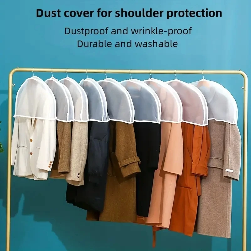 1-40PCS Transparent Half Pack Clothes Dust Cover Half Suit Cover EVA Waterproof Clothes Dust Cover Coat Stain Protection Cover