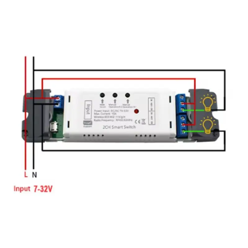 DT51 Tuya Smart WiFi Linear Actuator Motor Controller 2CH Pulse Module Relay AC DC 12-32V for Home Automation