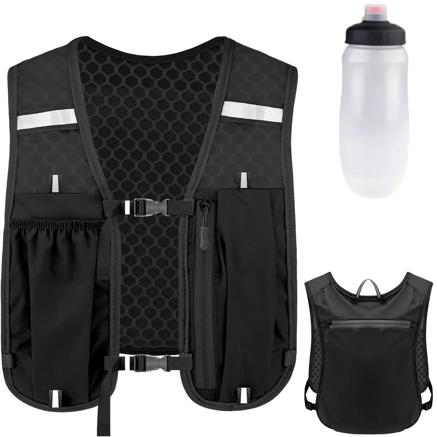 Running Vest Running hydrating vest Backpack with 500ml kettle for Hiking Cycling Running Hydration Vest Lightweight  Backpacks