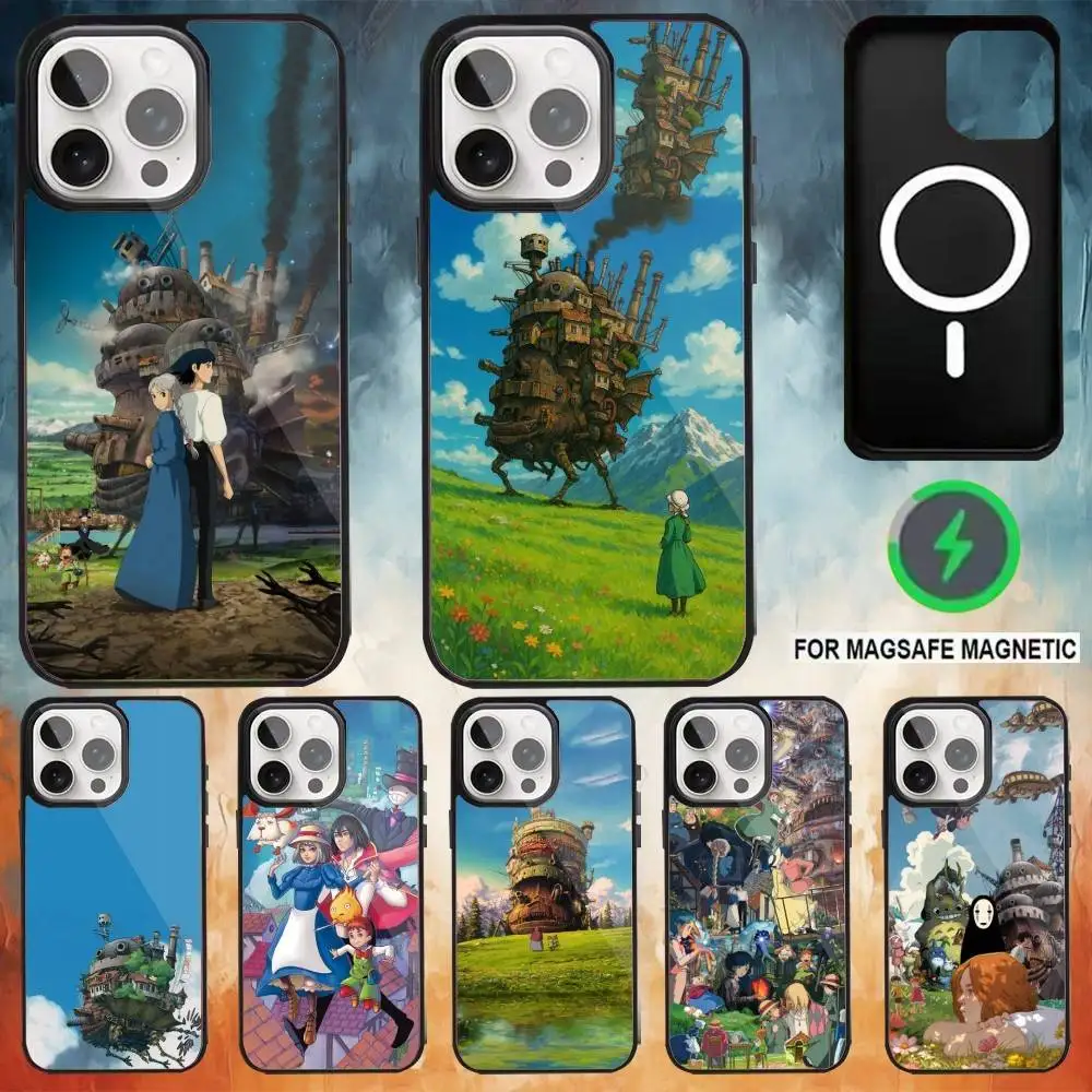 

H-Howls Moving C-Castle Cute Phone Case For iPhone17,16,15,14,13,12,11 Plus,Pro Max Magnetic Magsafe Wireless Charging