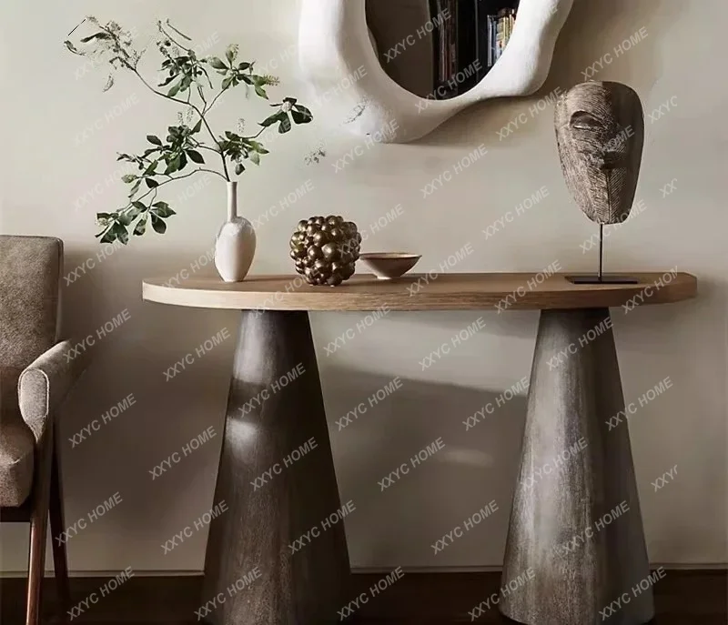 XX Modern Simple Solid Wood Entrance Platform Personality Creative Special-shaped  Style Fashion