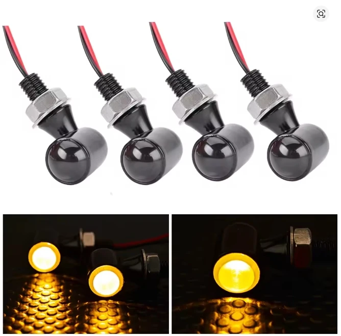 

E24 Mini LED Turn Signal Light Aluminium Motorcycle M8 Unversal Blinker Indicator for Cafe Racer Chopper Bobber Honda Yamaha 12V