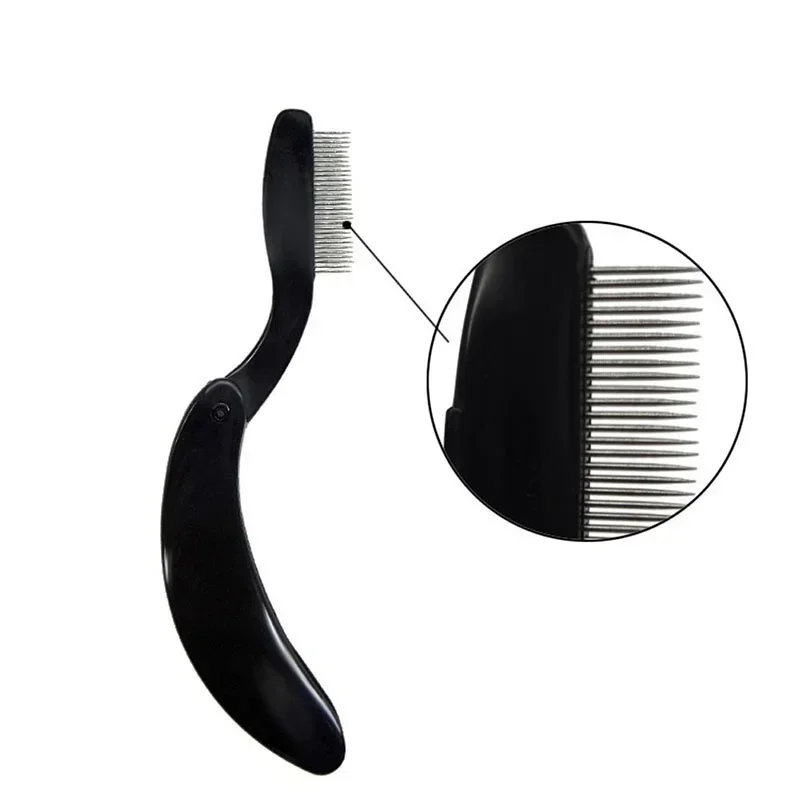 Pro Folding Stainless Steel Teeth Eyelash Comb Eyebrow Brush Shaper Beauty Tool