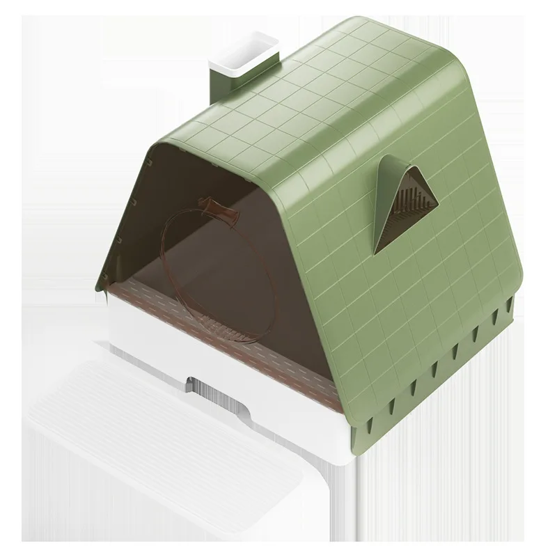 Caja de arena extra grande totalmente cerrada para gatos con cajón - imagen 4